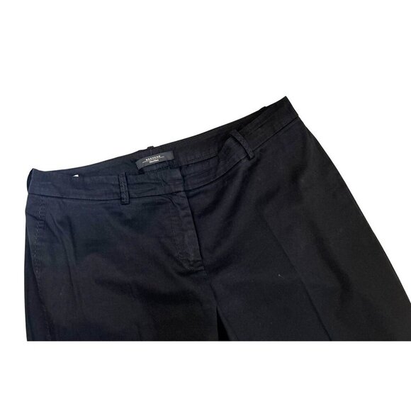 WEEKEND MAX MARA Cropped Straight Leg Pants Stretch Cotton Black Size 14 - Picture 6 of 10